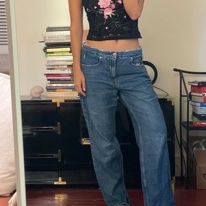 Good American Mid Rise Loose Fit boyfriend jean